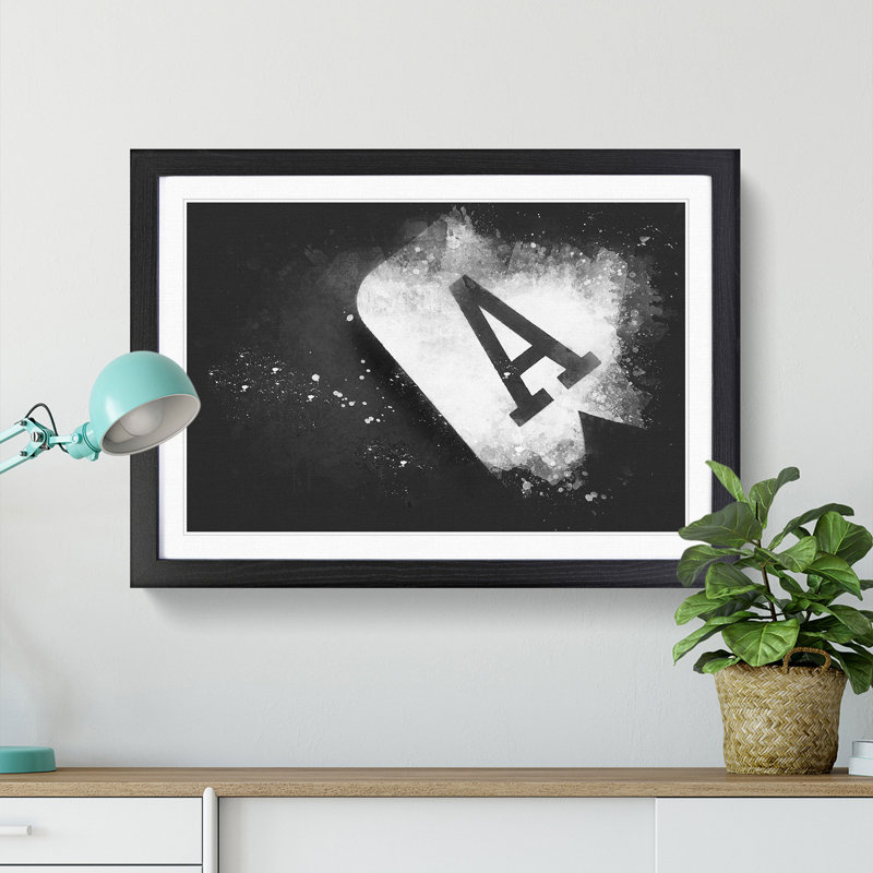 The Ace of Spades - Framed Print, 24cm H x 33cm W x 2cm D, Black Framed