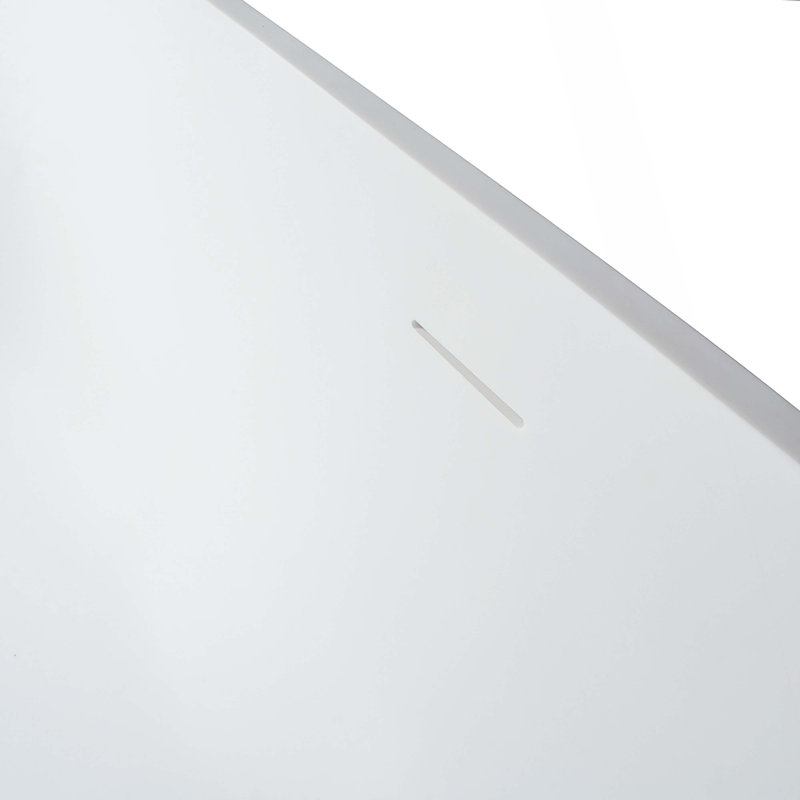 Baignoire de trempage à surface solide de 69 pouces - Baignoire profonde autoportante, Matte White
