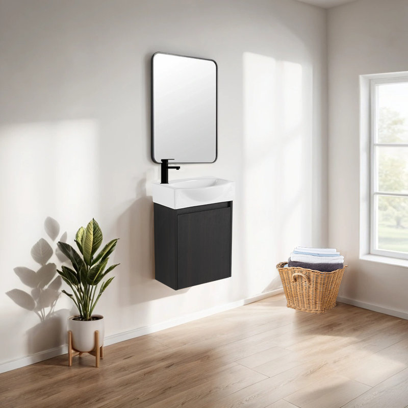 Dziadon 15.97 " W Wall Mounted Wall Mounted 1 Single Vanity Bathroom Vanity With Resin Top