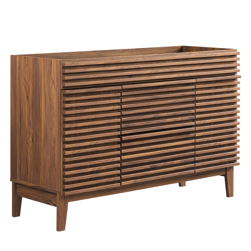 Modway Render 48" Single Bathroom Vanity Base Only, Walnut
