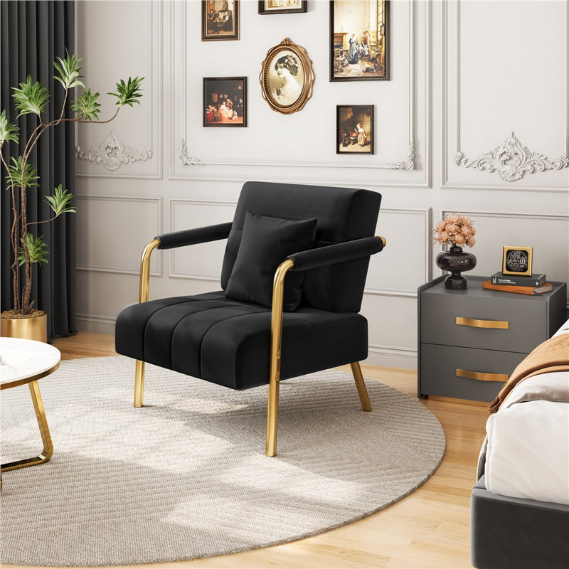 Fauteuil d'appoint l 30 po avec coussin douillet, Noir