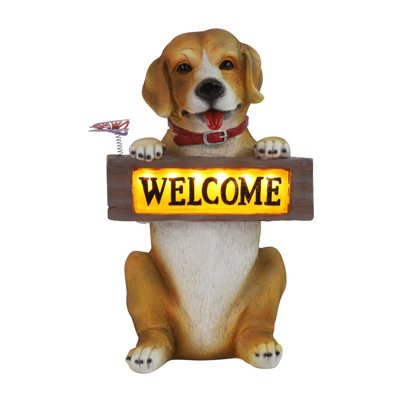 Statue lumineuse d'extérieur Barkley The Greeting Puppy