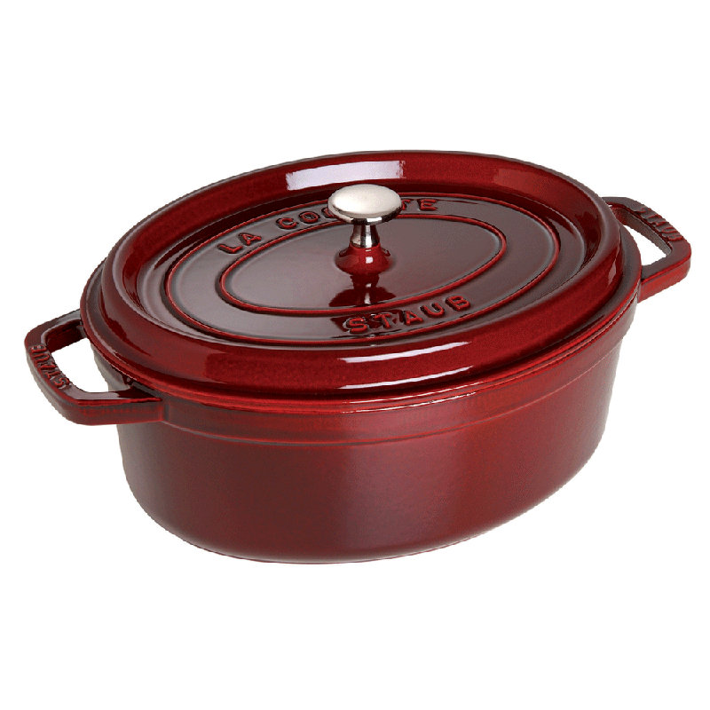 Cast Iron Oval Cocotte, Dark Blue, 5.75 Qt.