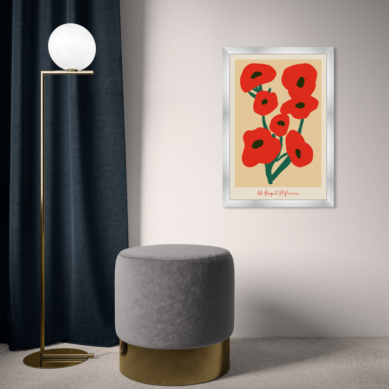 " Modern Red Flower Bouquet " by Oliver Gal, Silver, 26" H x 18" W