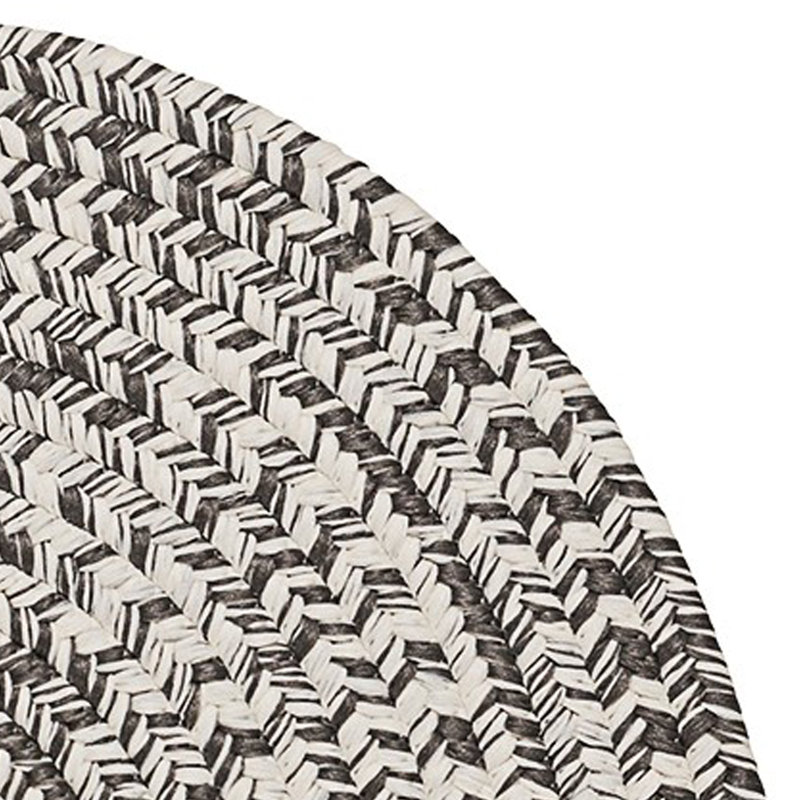 Tapis intérieur / extérieur gris tressé à la main Abdulrahman, Ovale 7 pi x 9 pi