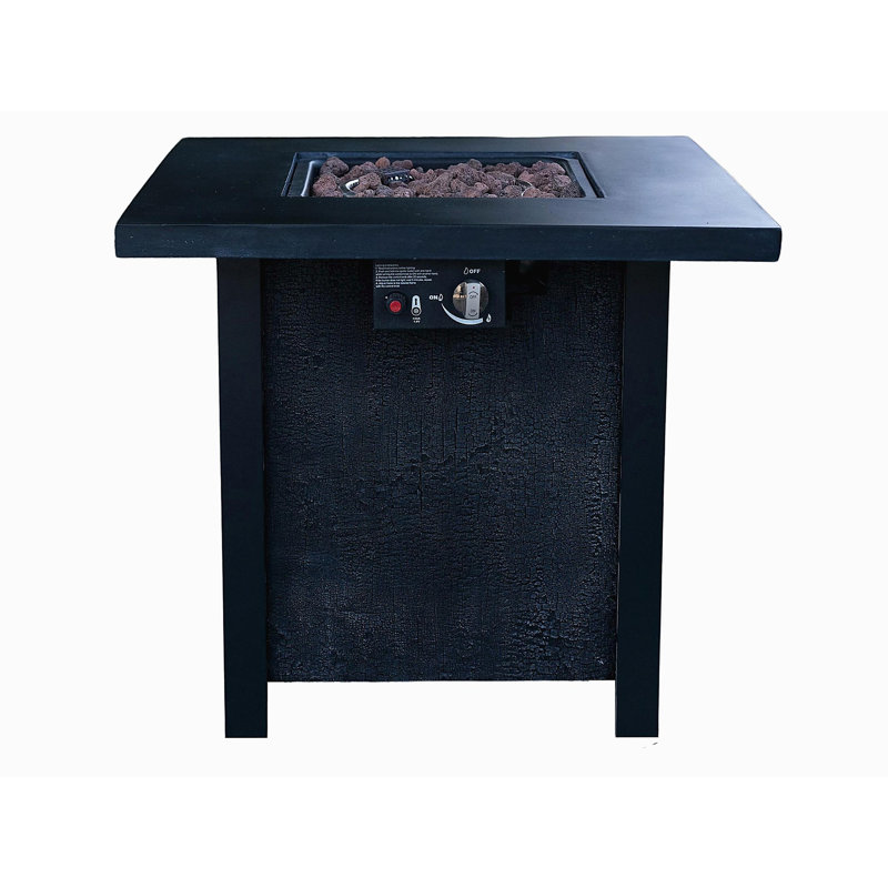 Outdoor Patio Propane Gas Fire Pit Table - 50,000 Btu High Temperature Corrosion-resistant Engraving Process, Eco-friendly Materials with Carbon Particle Effect