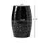 Table d'appoint cylindrique noire de 30,5 cm (12 po), style industriel pour salon, salle familiale ou entrée, table basse d'intérieur/extérieur, design sculptural avec découpes, résistant aux intempéries, 30,8 cm (12,15 po) L x 43,8 cm (17,24 po) H, motifs décoratifs.