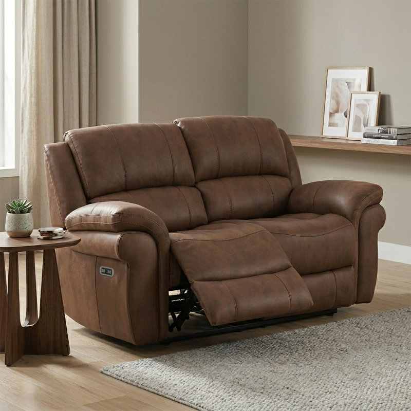 Coomes 2 Seater Electric Reclining Loveseat, Tan