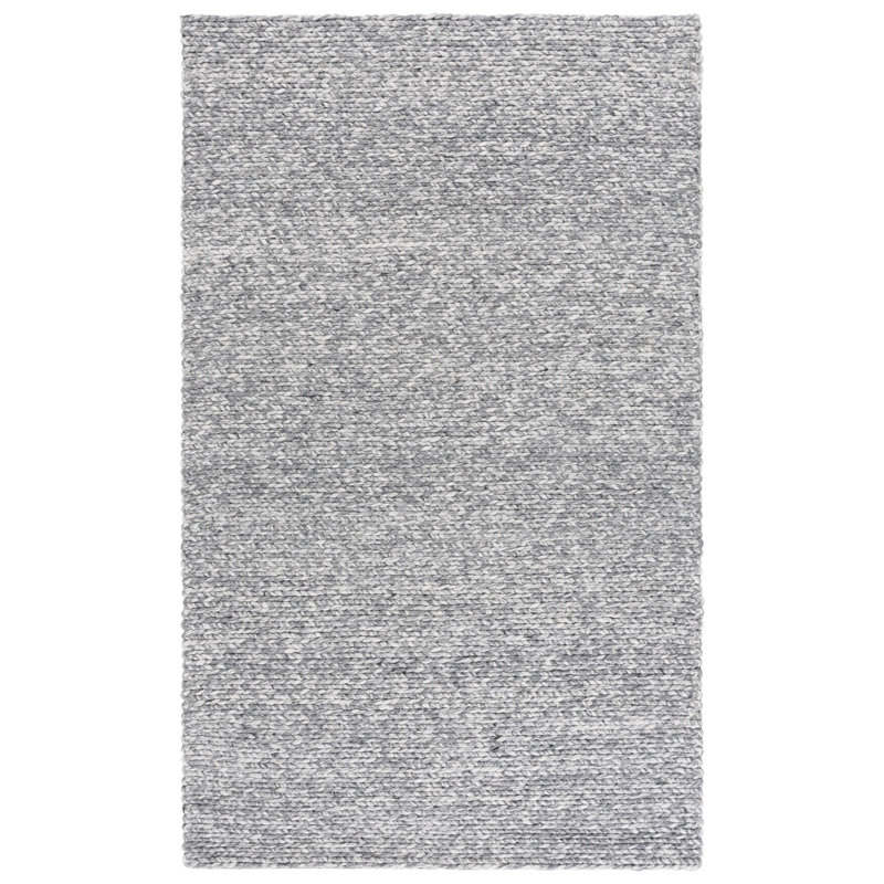 Englewood Natura Hand Woven Wool/Viscose/Cotton Rug in Grey/Ivory, Rectangle 6' x 9'