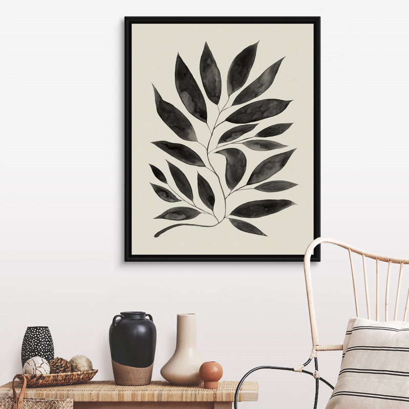 Art mural sur toile Branched Composition II, Toile avec cadre noir, H 42 po x l 34 po