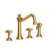 Jacobean Double Handle Kitchen Faucet with Side Spray