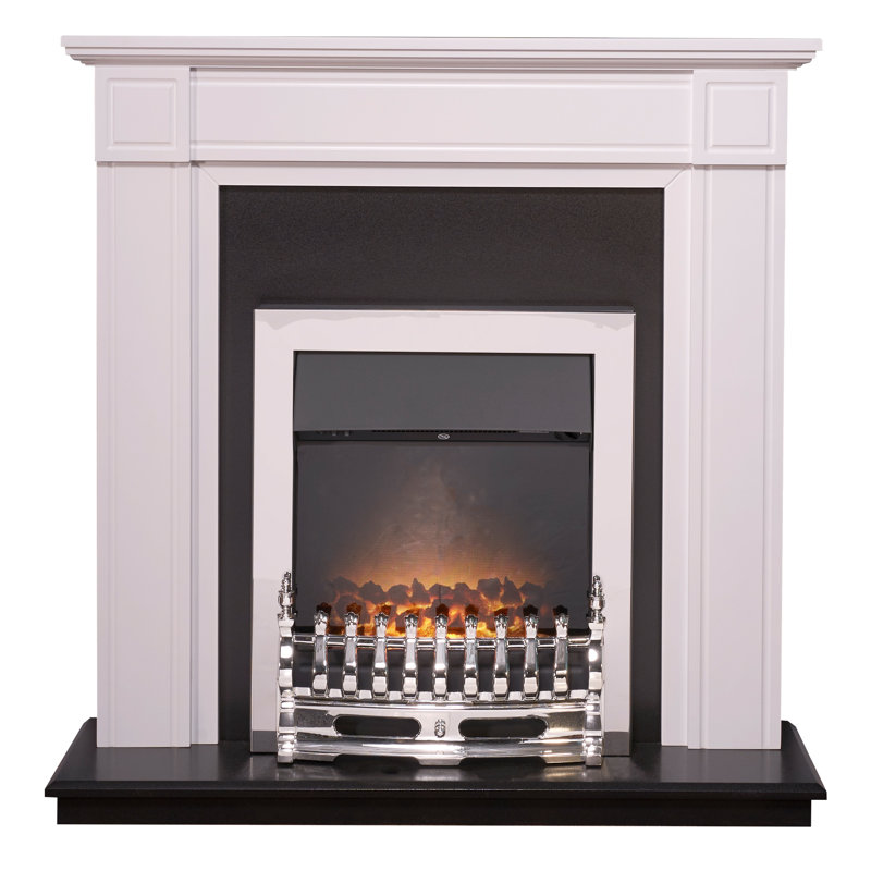 Adam 100cm W Electric Fireplace with 6824.28 BTU, Satin/Chrome