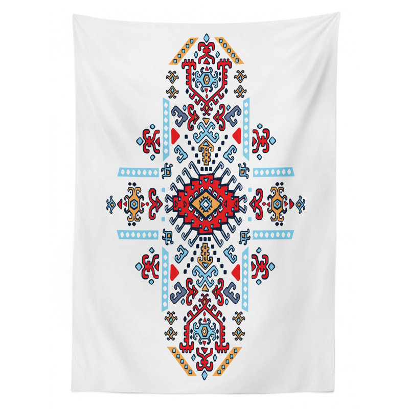 Geometric Dining Room Kitchen Tablecloth, 70" L x 52" W