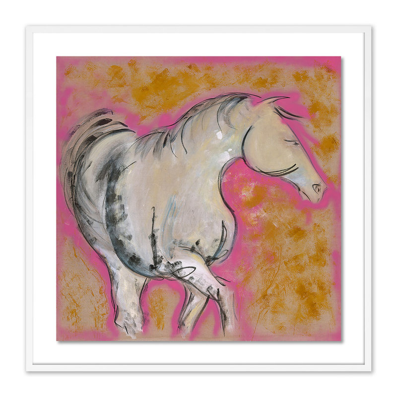 Pink Lady Print by Donna Bernstein, White, 40" H x 40" W x 2.5" D