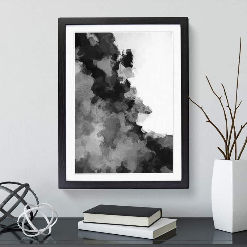 Illusions Of The Moon Abstract - Single Picture Frame Painting, Black, 64cm H x 46cm W x 2cm D