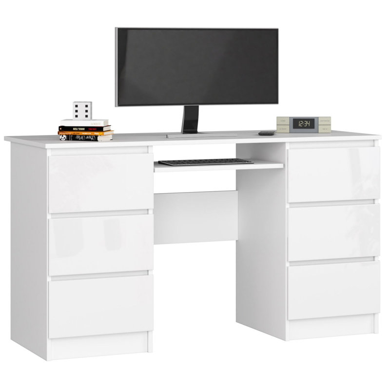 Eldrin Computer Desk, White Gloss