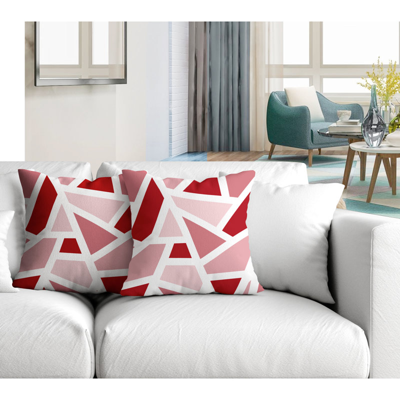Coussin carré intérieur / extérieur Marion, L 17 po x H 17 po, Rouge