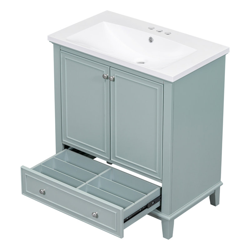 Meuble-lavabo 30 po avec lavabo, Vert