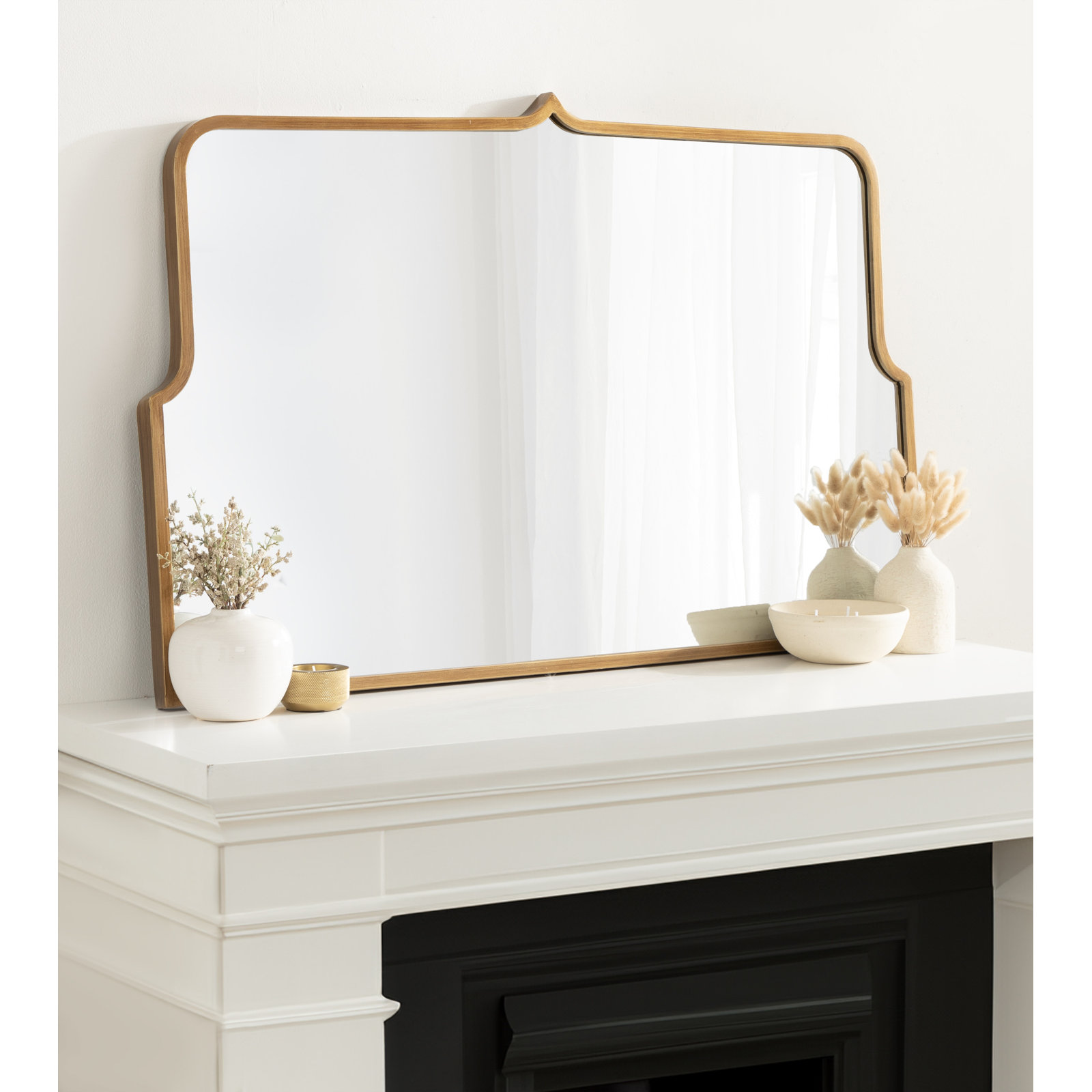 Keris Accent Mirror, Gold, 24" x 37"