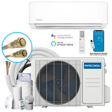 Commercial Cool Aire acondicionado mini split sin conductos de 18,000 BTU  17 SEER con calor, no requiere instalador de HVAC, 220 V, CSAH1820AC, color