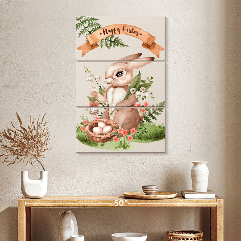 Lelend Easter Bunny Greetings, 38" H x 24" W