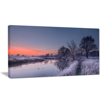 «Frosty Fall Morning Panorama», reproduction de photo sur toile tendue