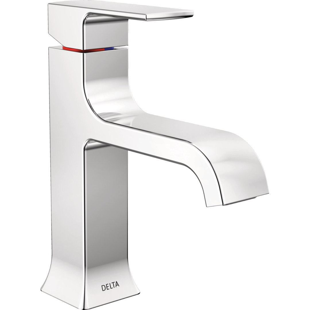 Velum Single Hole Curved Bathroom Faucet with Drain Assembly, Single Handle Bathroom Sink Faucet Delta 