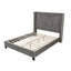 Elegant 1Pc Bed Fully Upholstered Frame Fabric Tufted HB Bedroom Wingback Design-2034816317