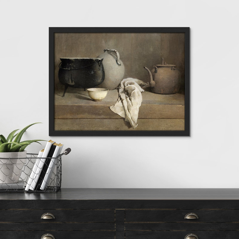 "Nature morte campagne" sur papier, Noir, H 11 po x l 14 po
