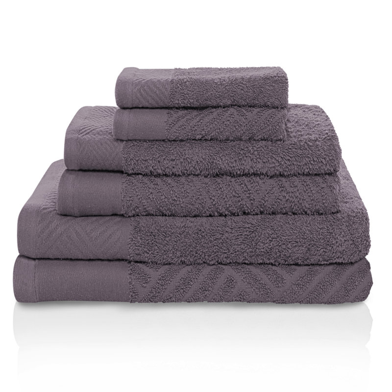 Ensemble de serviettes en coton égyptien certifié 6 pièces Aldin, Gris