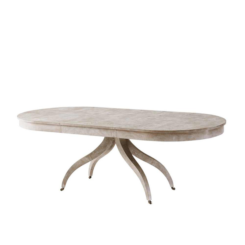 Composition Oval Mahogany Wood Dining Table