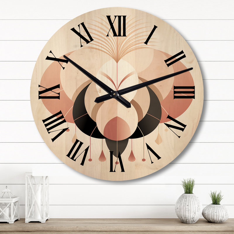 Horloge murale moderne géométrique en bois, Grand