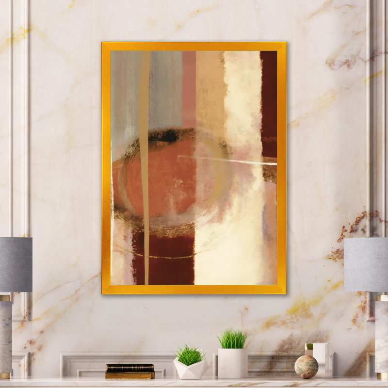 Chocolat brun élémentaire III 36, L 12 po x H 20 po, Toile avec cadre photo doré