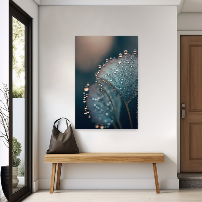 Art contemporain contemporain délicat éthéré fleur nature, H 60 po x l 40 po