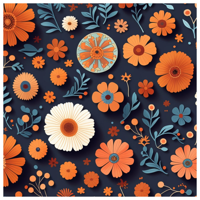 Jeté Floral, 50in W x 60in H