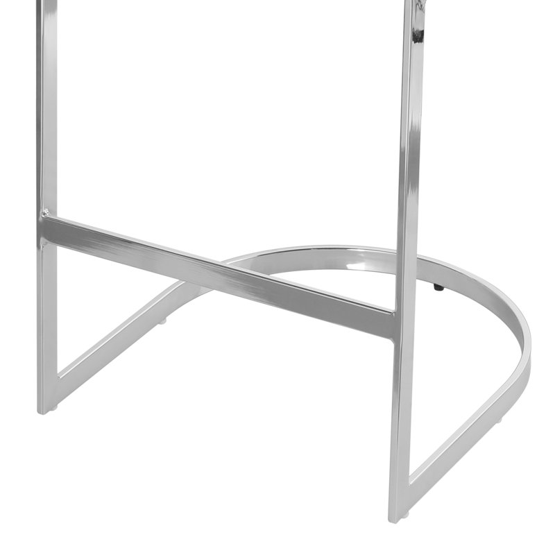 Bittencourt 26'' Upholstered Counter Stool, Velvet--White, 1