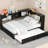 Metal Daybed With Trundle, Storage Space & Connections, Black - User- Cabinets Stylish-249757887
