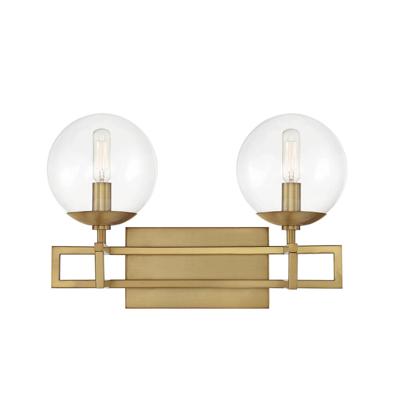 Éclairage pour meuble-lavabo de salle de bain 2 lumières Anesha, Laiton