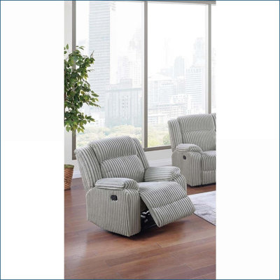 Fauteuils inclinables, fauteuil inclinable contemporain 1pc pour le salon | Couleur cendre | Velours côtelé semblable à de la fourrure