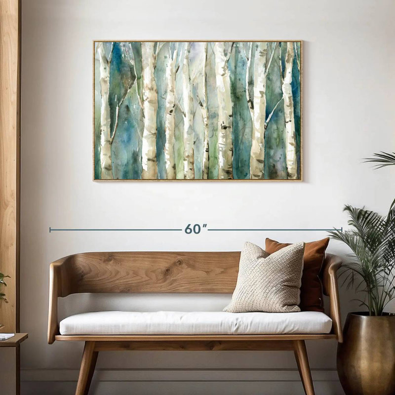 Birch River Walk, Cadre flottant en bois naturel, 43 po x 29 po