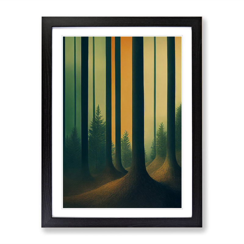 XV1022-4625X The Stunning Forest - Single Picture Frame Print, Black, 64cm H x 46cm W x 2cm D