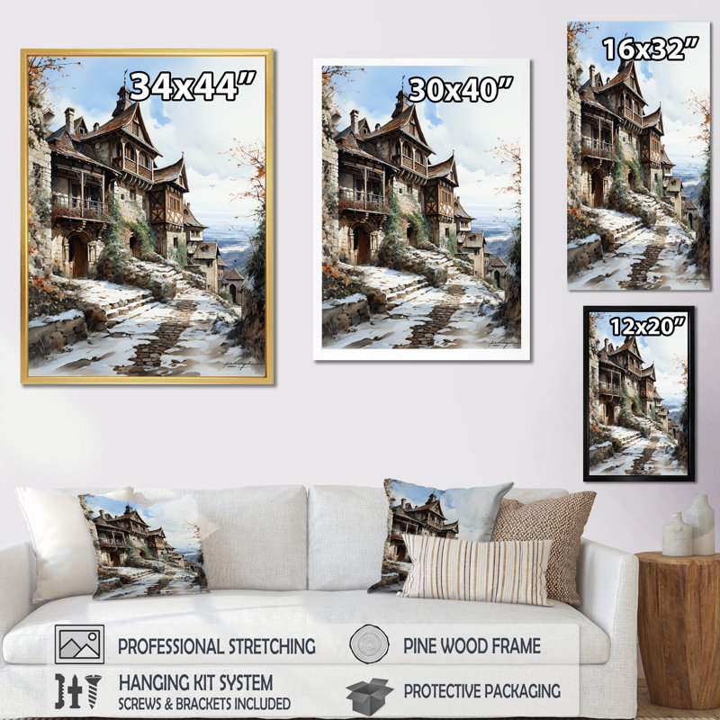 Paysage d'hiver Vineyard II, Cadre naturel flottant, H 32 po x l 16 po