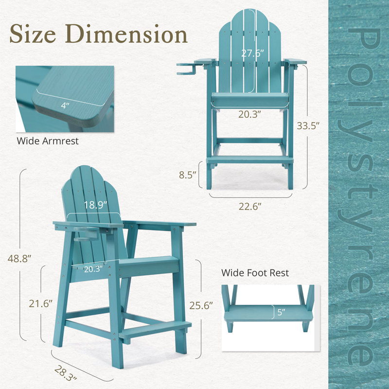 Dutta Outdoor Adirondack Chair, Teal