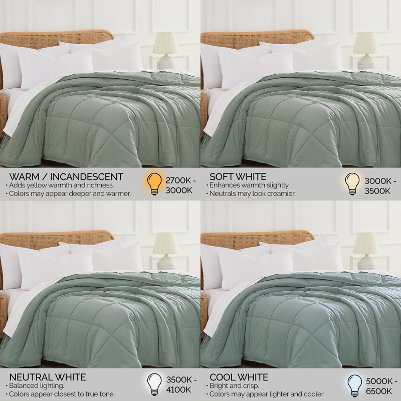 Édredon en duvet synthétique Southwest Fine Linens, Édredon très grand, Vert acier