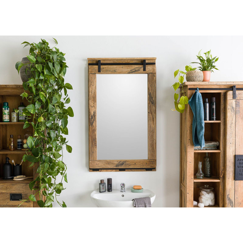 Railway Solid Wood Rectangle Mirror