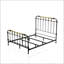 Lit simple noir de style transitionnel avec détails dorés brossés à la main et fabrication en métal durable