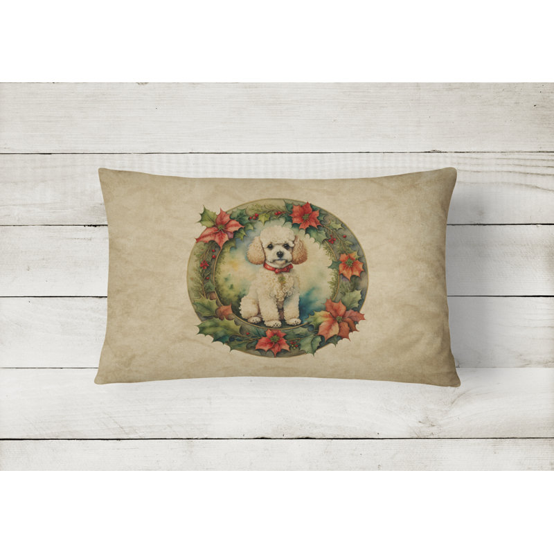 Coussin décoratif intérieur / extérieur en polyester Christmas, 12 po x 16 po, Rectangulaire