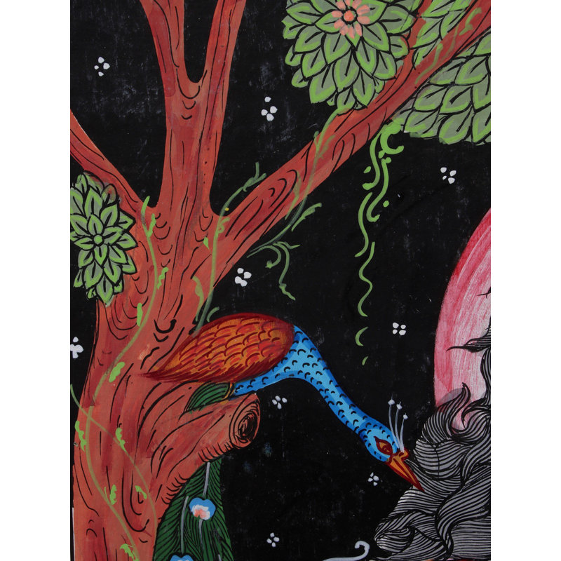 Radha Krishna debout ensemble | Peinture de Pattachitra | Aquarelle sur toile faite à la main