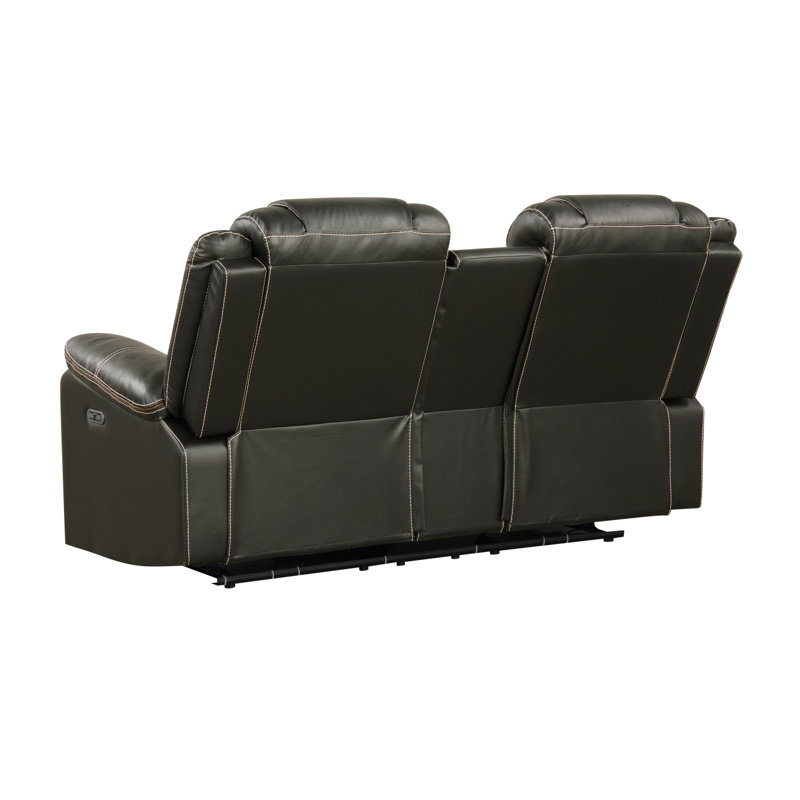 Causeuse inclinable électrique moderne avec console, rangement, porte-gobelet en acier inoxydable et haut-parleur à dents Modern