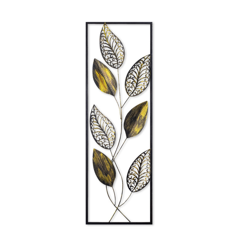 Accessoire mural en métal peint à la main, 35,4 x 12,6 pouces | Fabrication 100% métal, épaisseur: 0,06 po | Léger à 3,3 lb, fixation murale facile | Variations de couleurs uniques pour une touche personnalisée dans la décoration intérieure